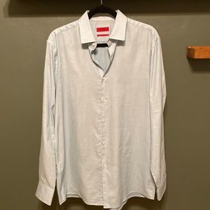 Mens Hugo Boss Blue Patterned Dress Shirt
